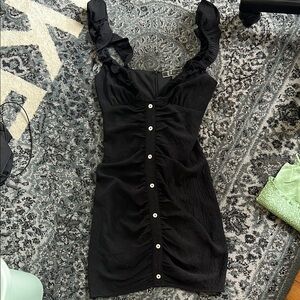 Blue Blush Black Sleeveless Sweetheart Mini Dress